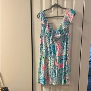 Lilly Pulitzer Blue and Pink Patterned Dress